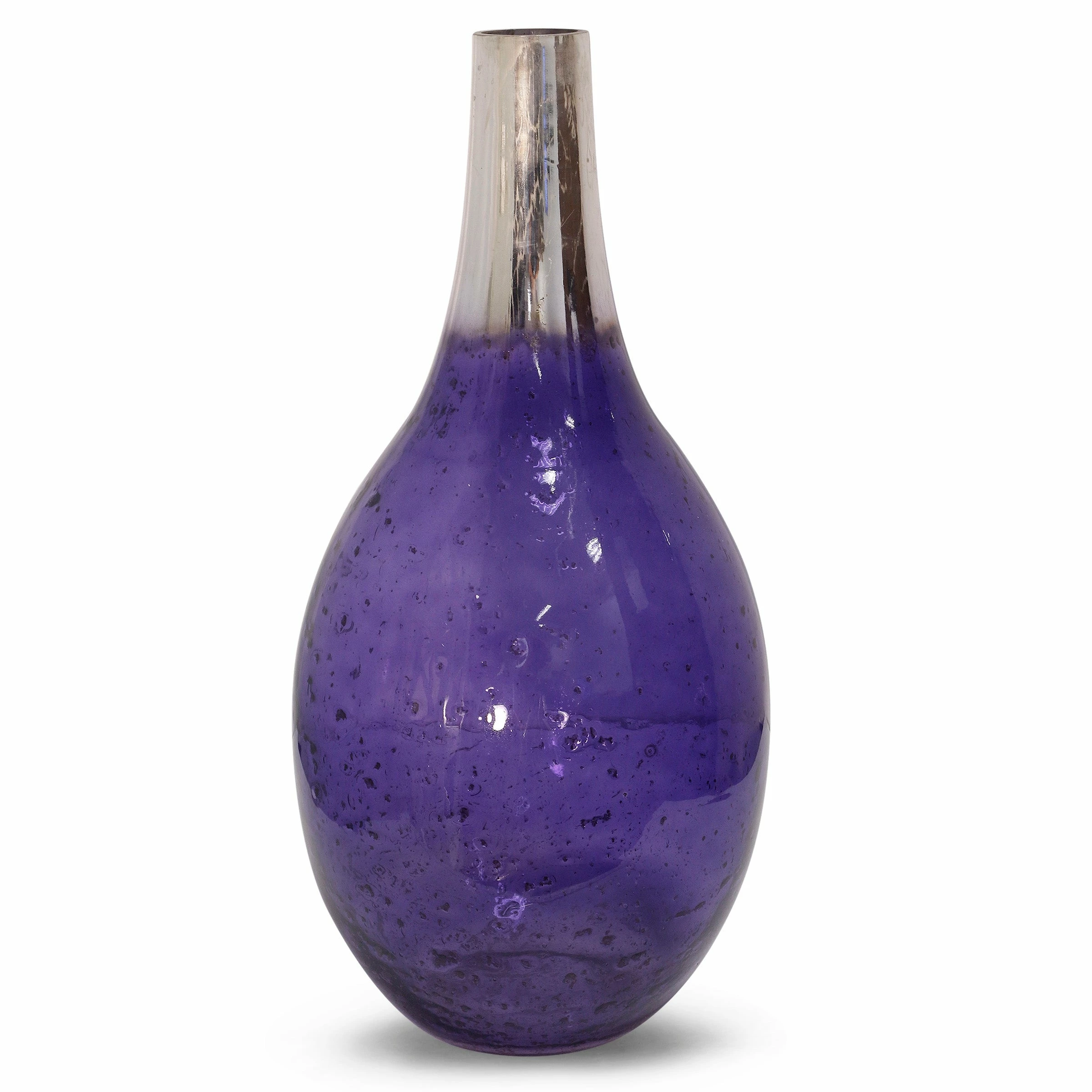 Promo ๐ StyleCraft Home Collection StyleCraft Marcus Seeded With Nickel Neck Glass Vase Purple ๐ - Image 2