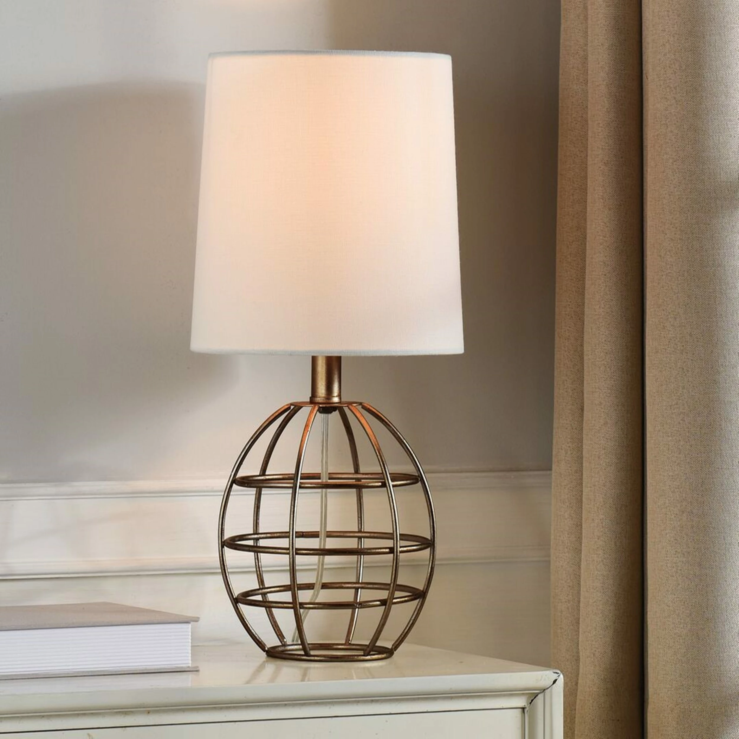 Hot Sale π StyleCraft Home Collection StyleCraft Margaret Antique Speckled Gold Table Lamp - Brussels Off White Shade π - Image 5