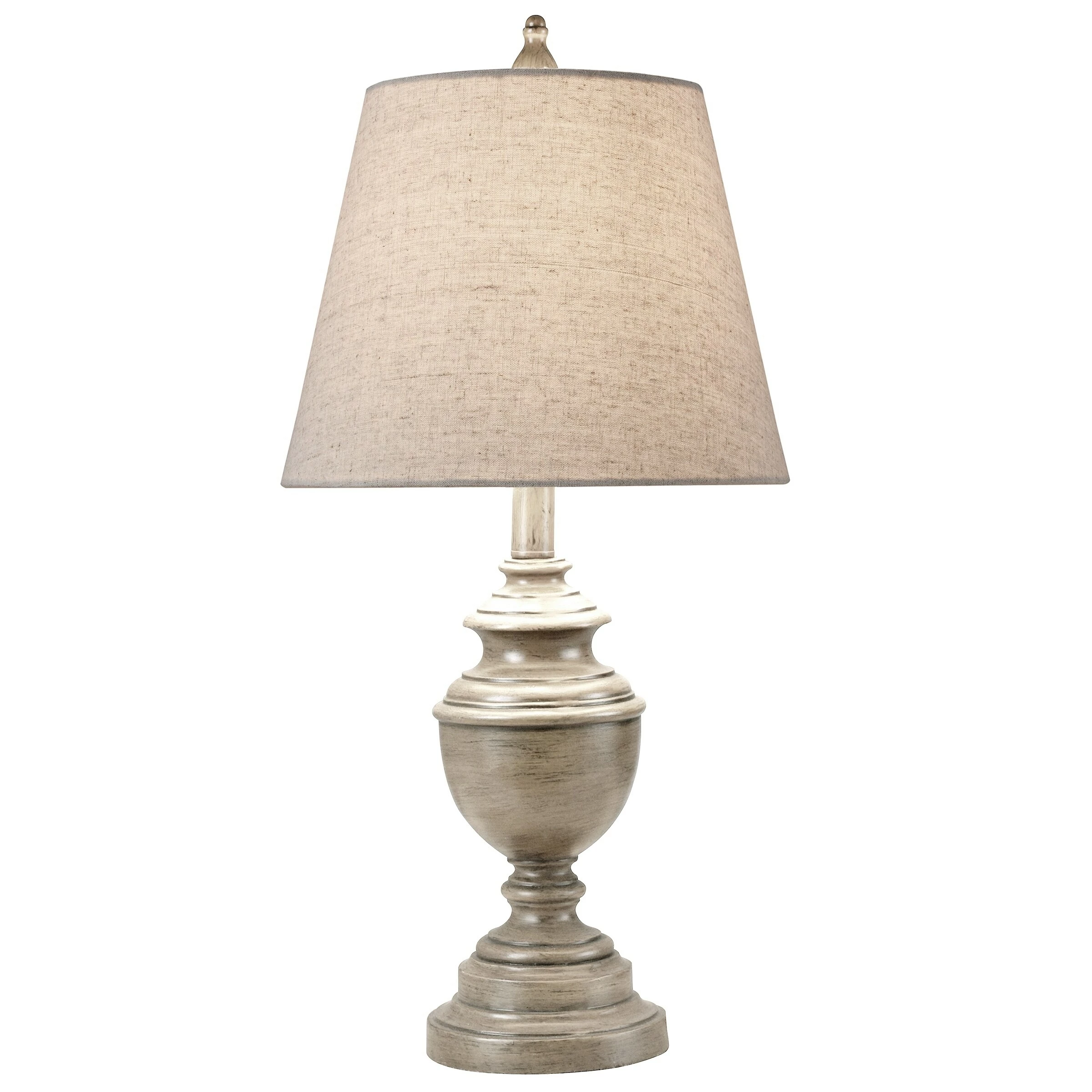 Buy π StyleCraft Home Collection StyleCraft Marion Weathered Grey Table Lamp - Heathered Light Beige Shade π - Image 3