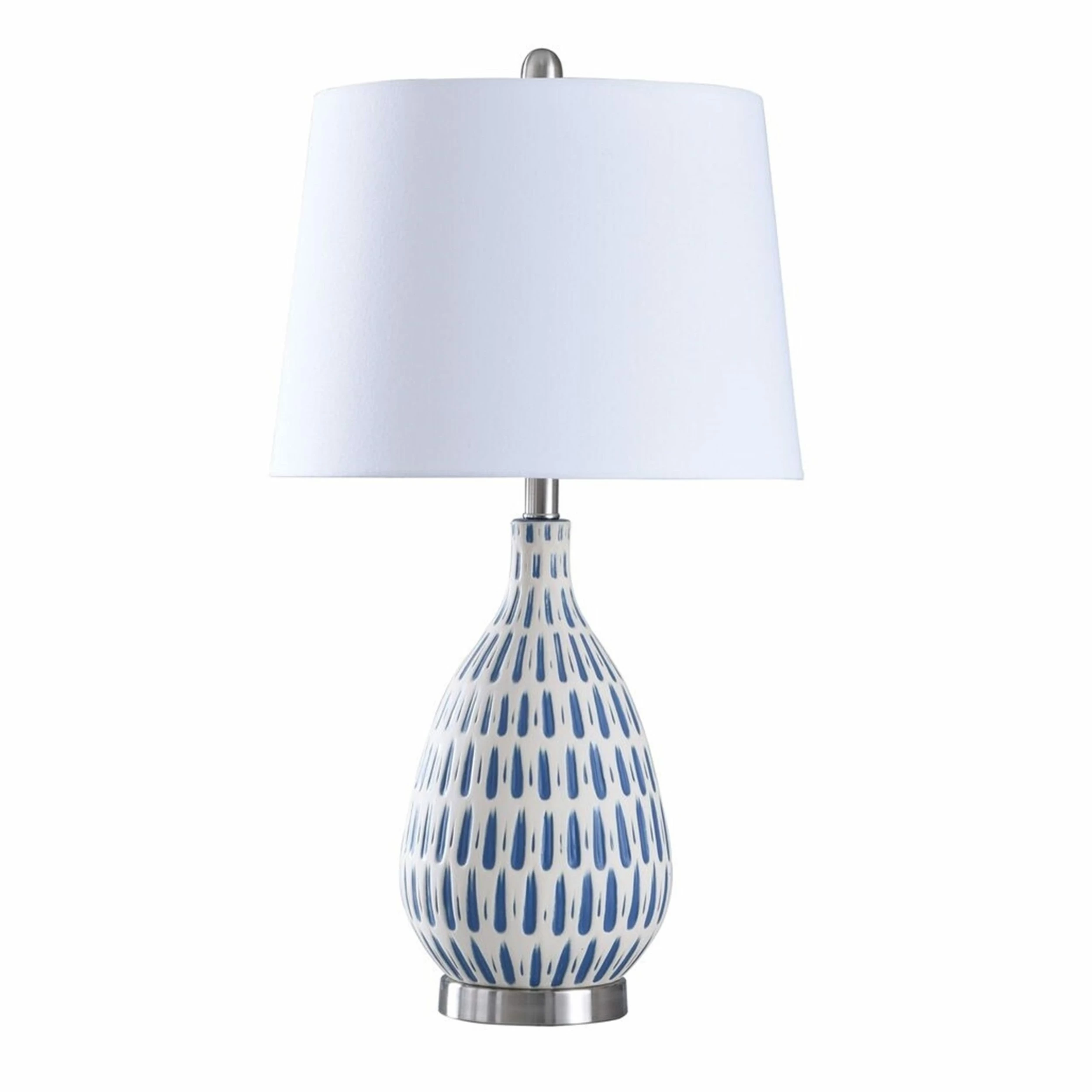 Flash Sale π StyleCraft Home Collection StyleCraft Marissa Off-White And Blue Table Lamp - Off White Shade π - Image 2