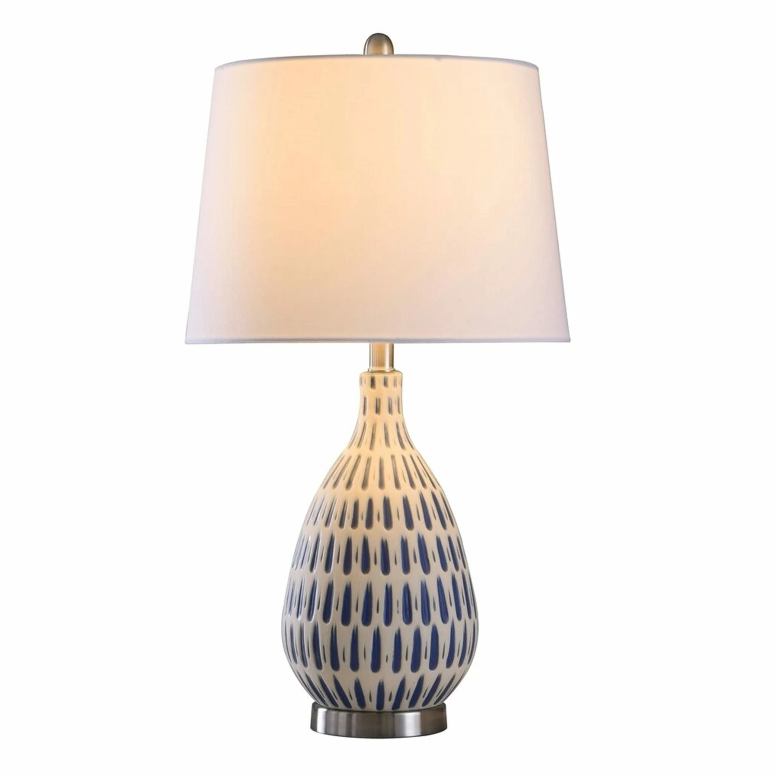 Flash Sale π StyleCraft Home Collection StyleCraft Marissa Off-White And Blue Table Lamp - Off White Shade π - Image 3