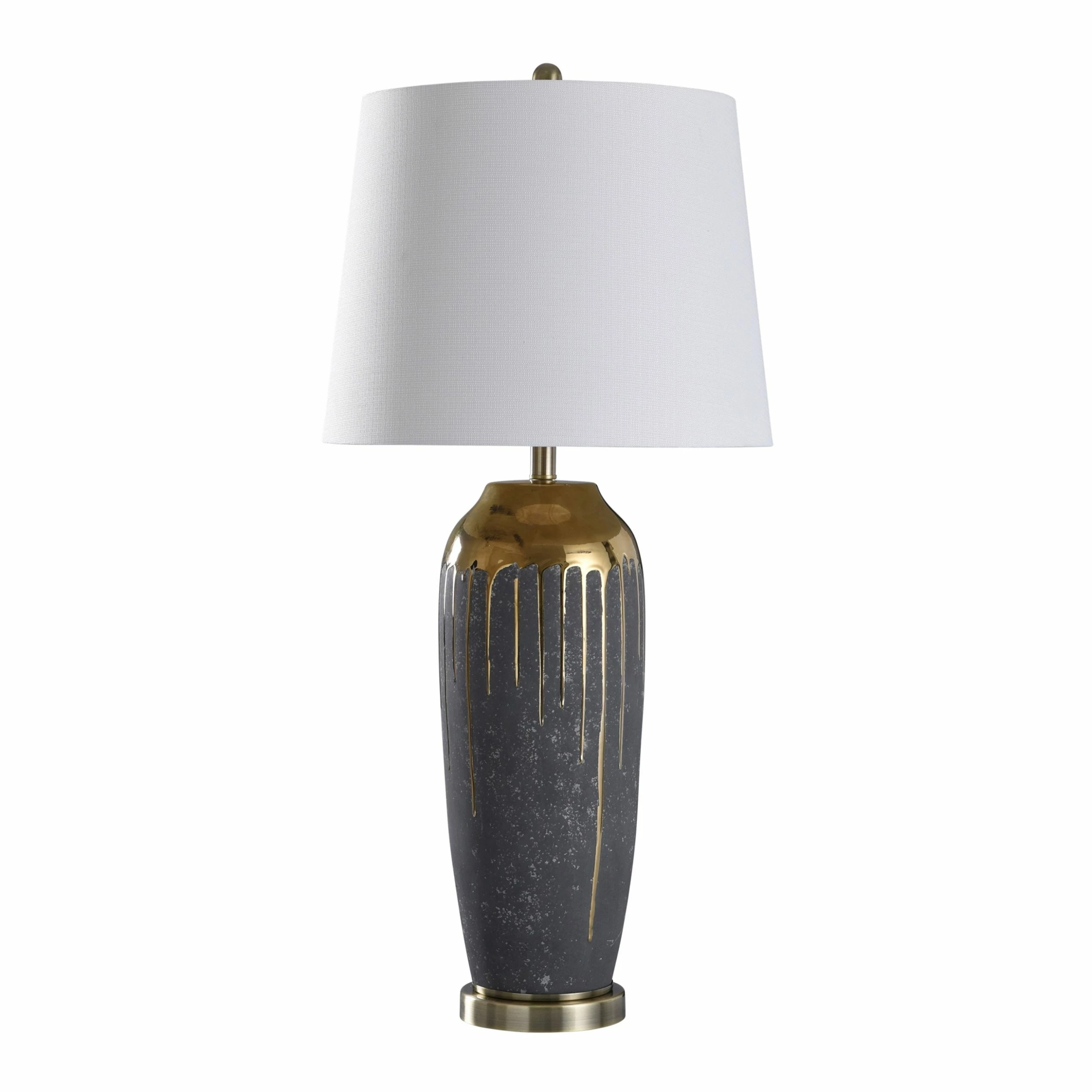 Buy ๐ StyleCraft Home Collection StyleCraft Marloe 37-inch Gold Reflective Drip And Textured Ceramic Table Lamp ๐