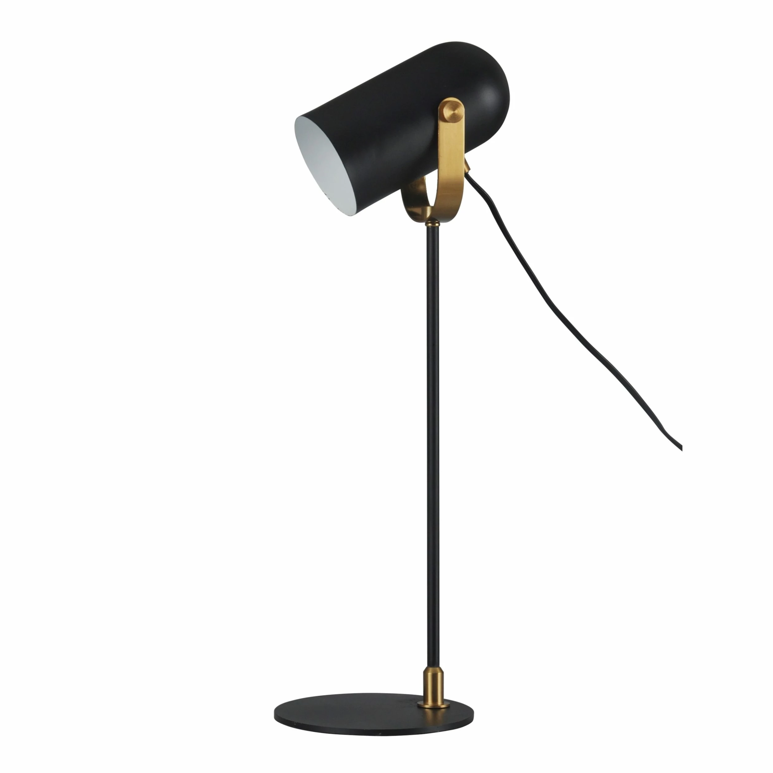 Promo 👍 StyleCraft Home Collection StyleCraft Matte Black Off Center Stem Task Lamp With Articulating Capsule Shade ⭐