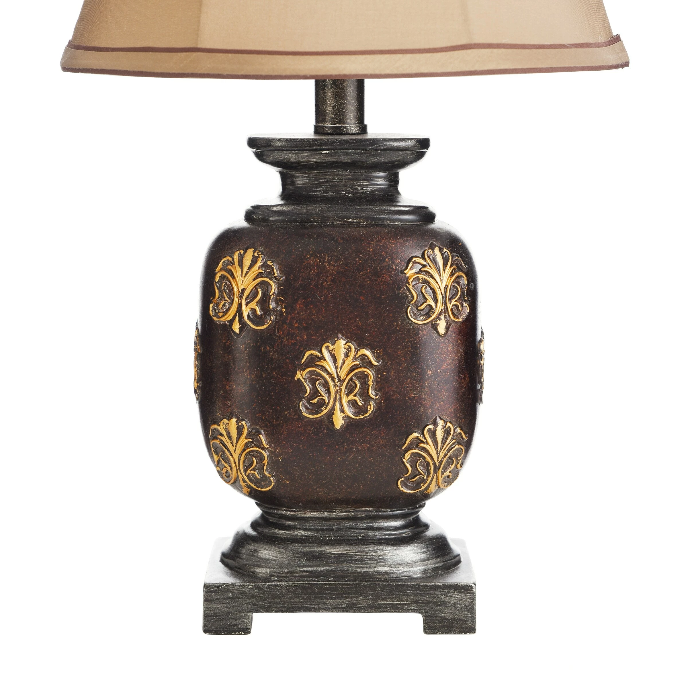 Best deal ๐ StyleCraft Home Collection StyleCraft Maximus Bronze Mini Accent Table Lamp With Fleur De Lis Pendant - Beige Fabric Shade ๐ - Image 3