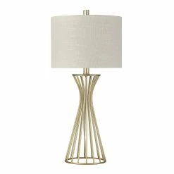 Deals 💯 StyleCraft Home Collection StyleCraft McPartland Champagne Gold Table Lamp - Oatmeal Shade 😉