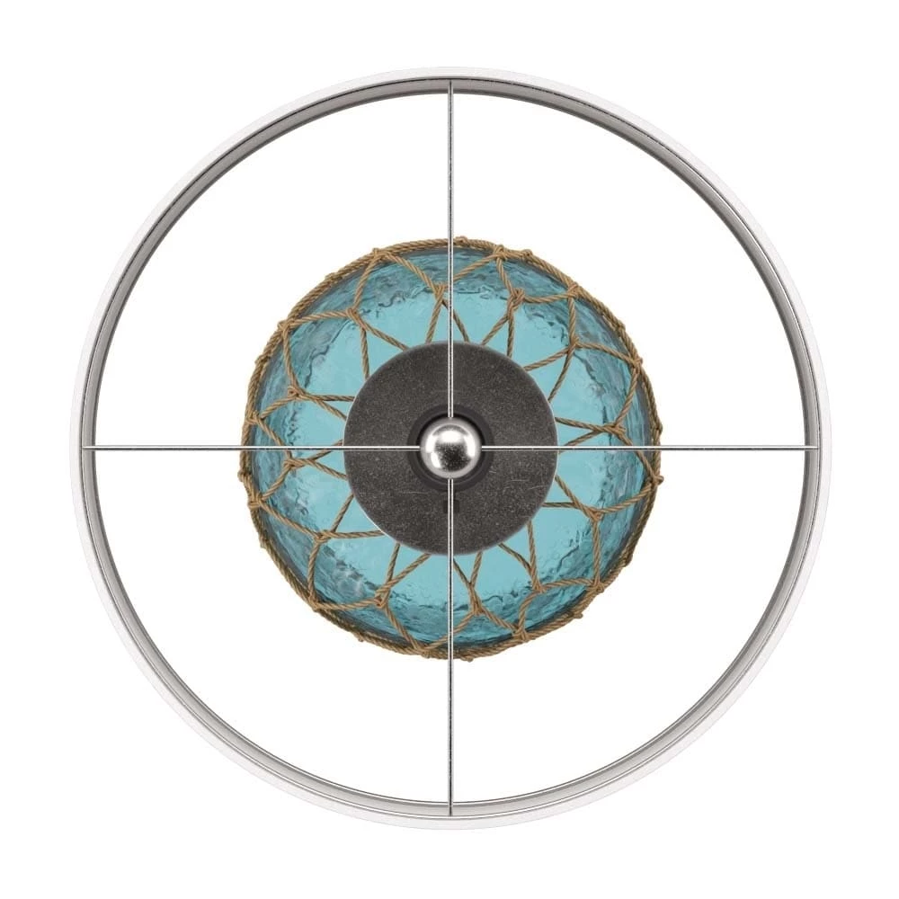 Buy 🤩 StyleCraft Home Collection StyleCraft Montego Bay Blue Seeded Glass Table Lamp - Off-white Hardback Fabric Shade 🛒 - Image 3