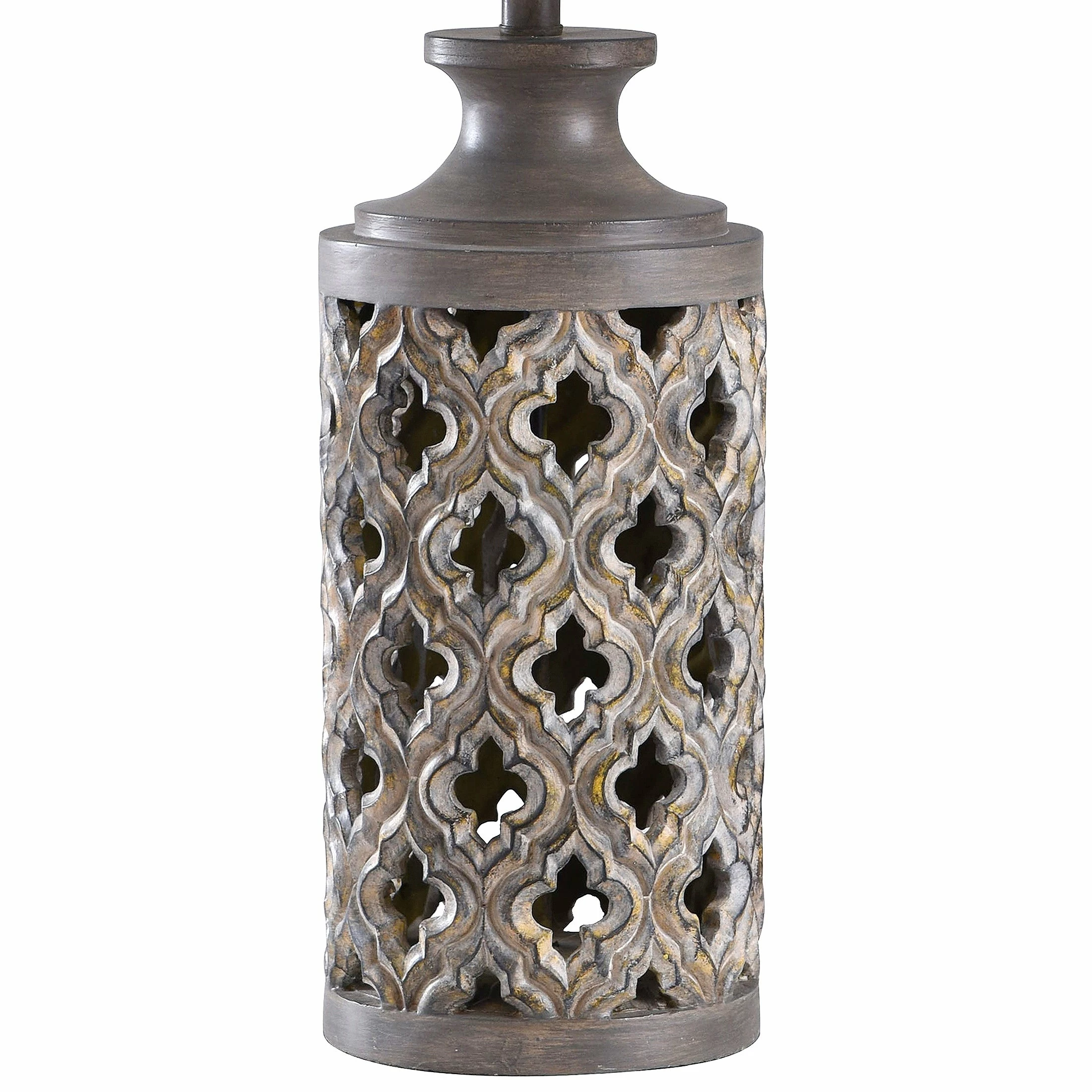 New π StyleCraft Home Collection StyleCraft Moroccan Stormy Skies Vincent Gray Table Lamp - Gray Shade π - Image 3