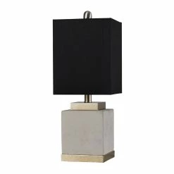 Hot Sale 🎁 StyleCraft Home Collection StyleCraft Natasha Natural Cement Table Lamp - Black Shade 😉