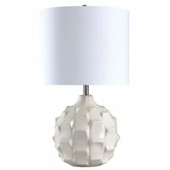 Budget ❤️ StyleCraft Home Collection StyleCraft Naxos White Ceramic Table Lamp - White Shade 🥰