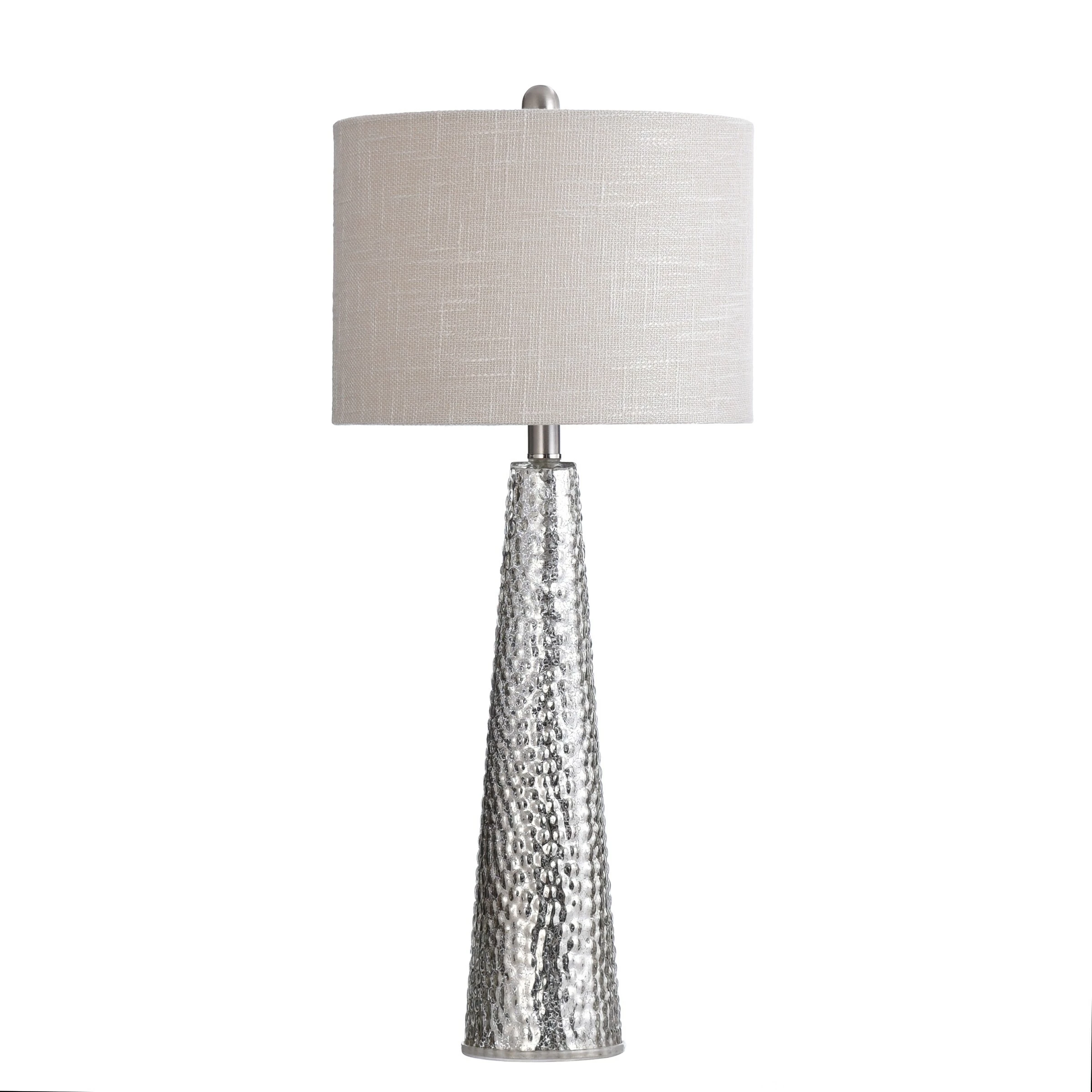 Budget โจ StyleCraft Home Collection StyleCraft Northbay Mercury Glass Table Lamp - Off-white Hardback Fabric Shade ๐ - Image 2