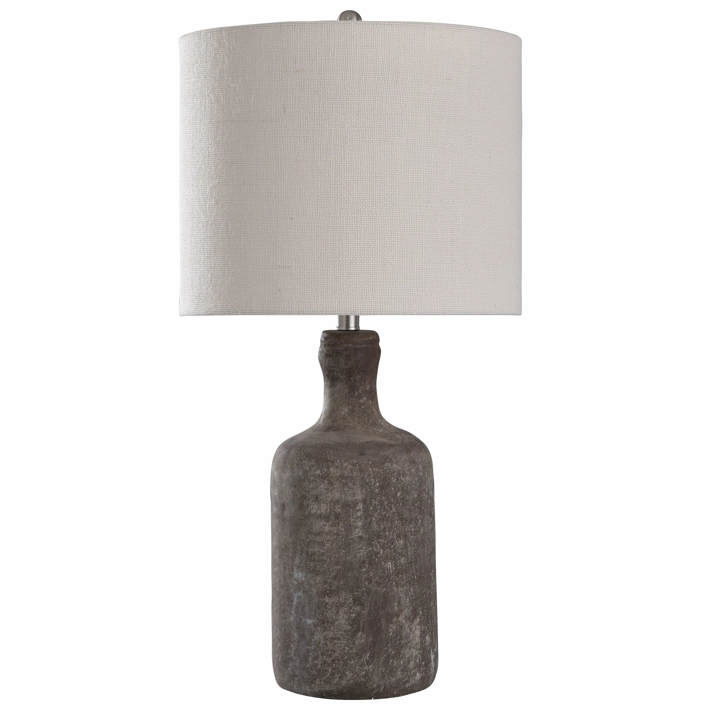Top 10 π StyleCraft Home Collection StyleCraft Olney Textured Concrete Table Lamp With Off-White Linen Drum Shade Dark Gray β¨