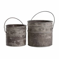 Flash Sale ⌛ StyleCraft Home Collection StyleCraft Onley Collection Of Concreate Buckets With Wire Handles (Set Of Two) 👍
