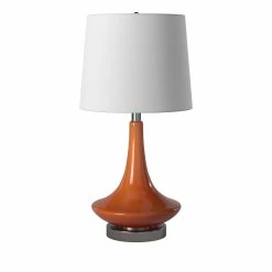 Top 10 π StyleCraft Home Collection StyleCraft Orange Table Lamp - White Hardback Fabric Shade π