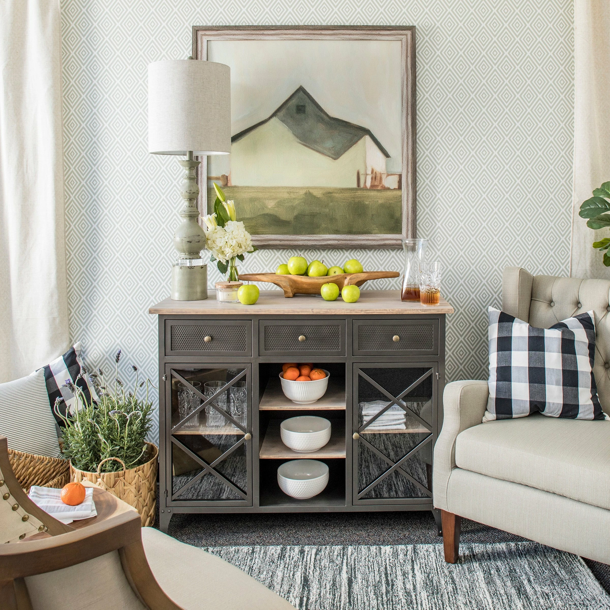 Best reviews of 𧨠StyleCraft Home Collection StyleCraft Pateley Distressed Blue Gray Spindle Table Lamp With Clear Acrylic Detail And Oatmeal Drum Shade π - Image 2