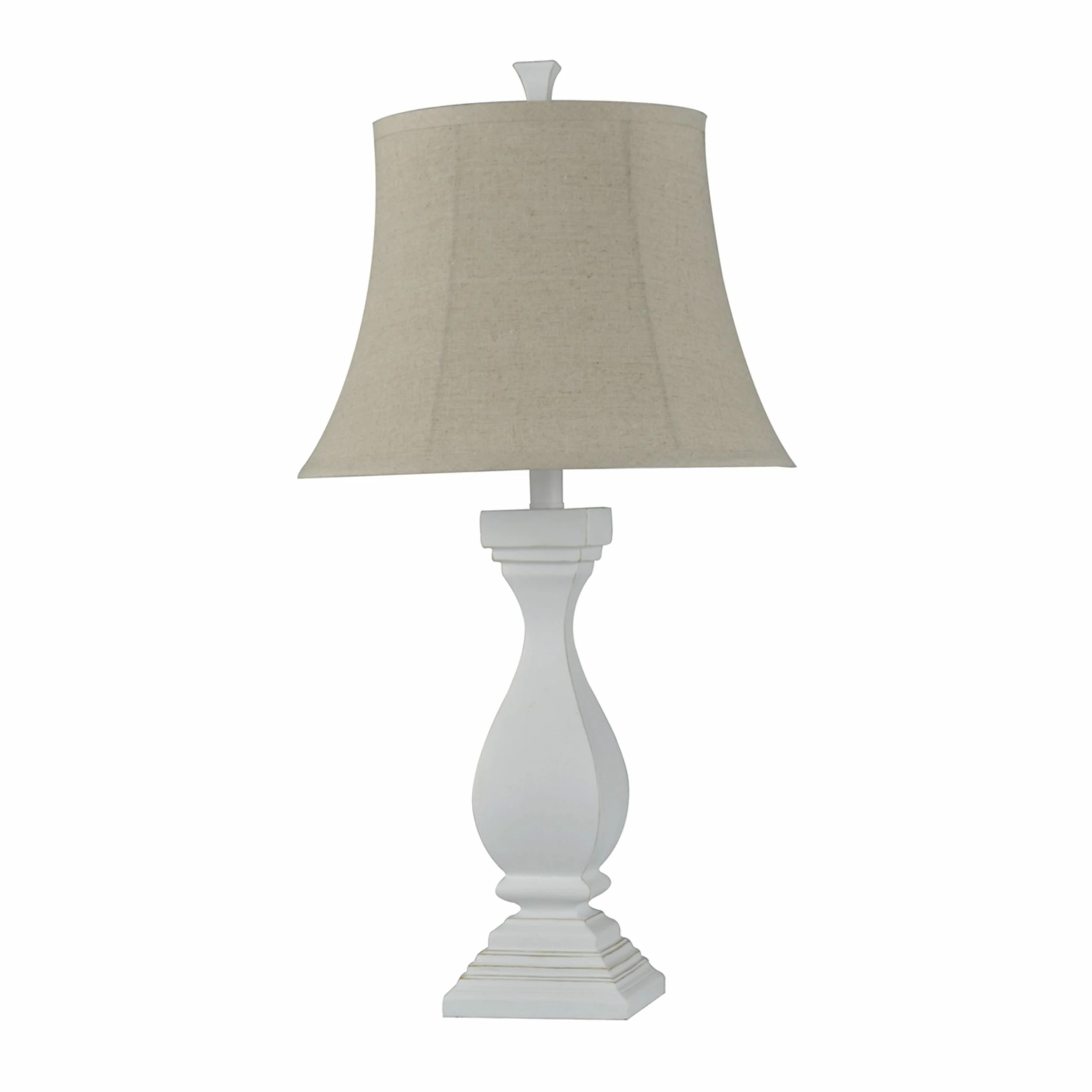 Deals ๐งจ StyleCraft Home Collection StyleCraft Poly Sand Dollar White Table Lamp - Oatmeal Softback Fabric Shade ๐