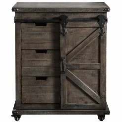Flash Sale โ StyleCraft Home Collection StyleCraft Presley Driftwood Grey 3-Drawer With Door Side Cabinet ๐