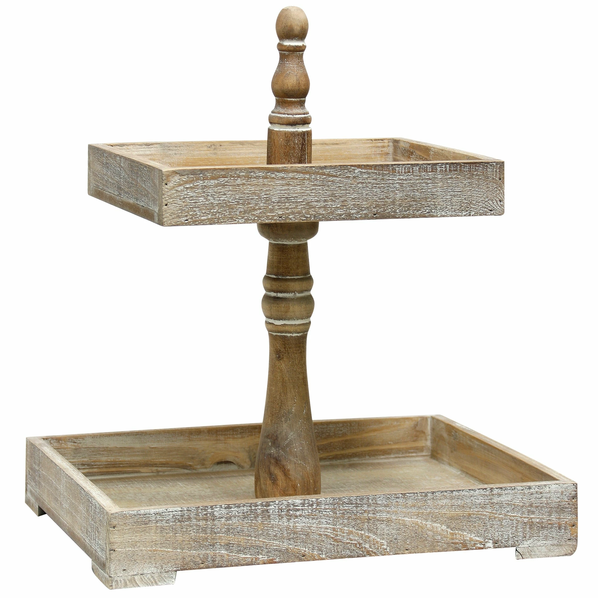Wholesale π― StyleCraft Home Collection StyleCraft Rectangular Two Tiered Distressed Wood Tray π
