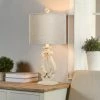 Best Sale 👍 StyleCraft Home Collection StyleCraft Robert Distressed White Table Lamp - Textured Beige And Gray Shade 👍