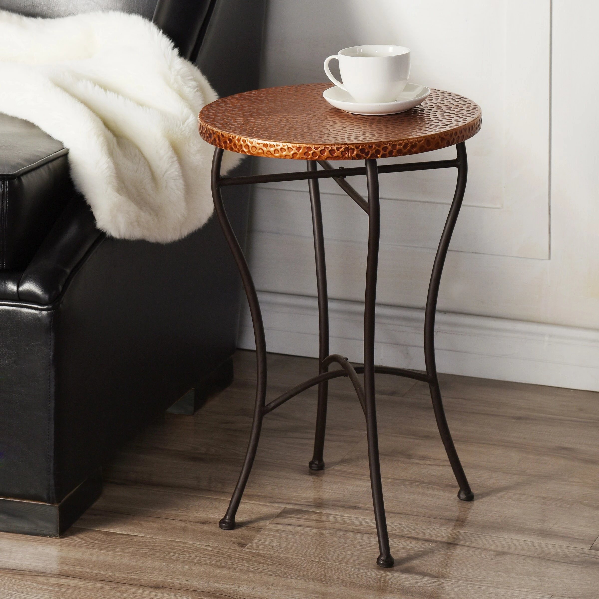 Best reviews of 🛒 StyleCraft Home Collection StyleCraft Round 🔨 Hammered Copper Accent Table - Oil-rubbed Bronze Powder 🧥 Coated Legs 👍 - Image 5