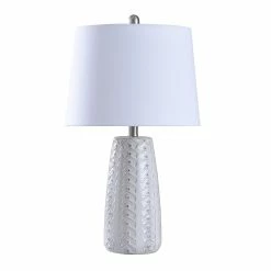 Budget 🔔 StyleCraft Home Collection StyleCraft Shannon Off White Table Lamp - Oatmeal Shade 👏