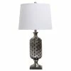 Best Pirce 🥰 StyleCraft Home Collection Silvio Silver With Dark Gray Smoked Etched Glass Table Lamp With Off-White Drum Shade 😉