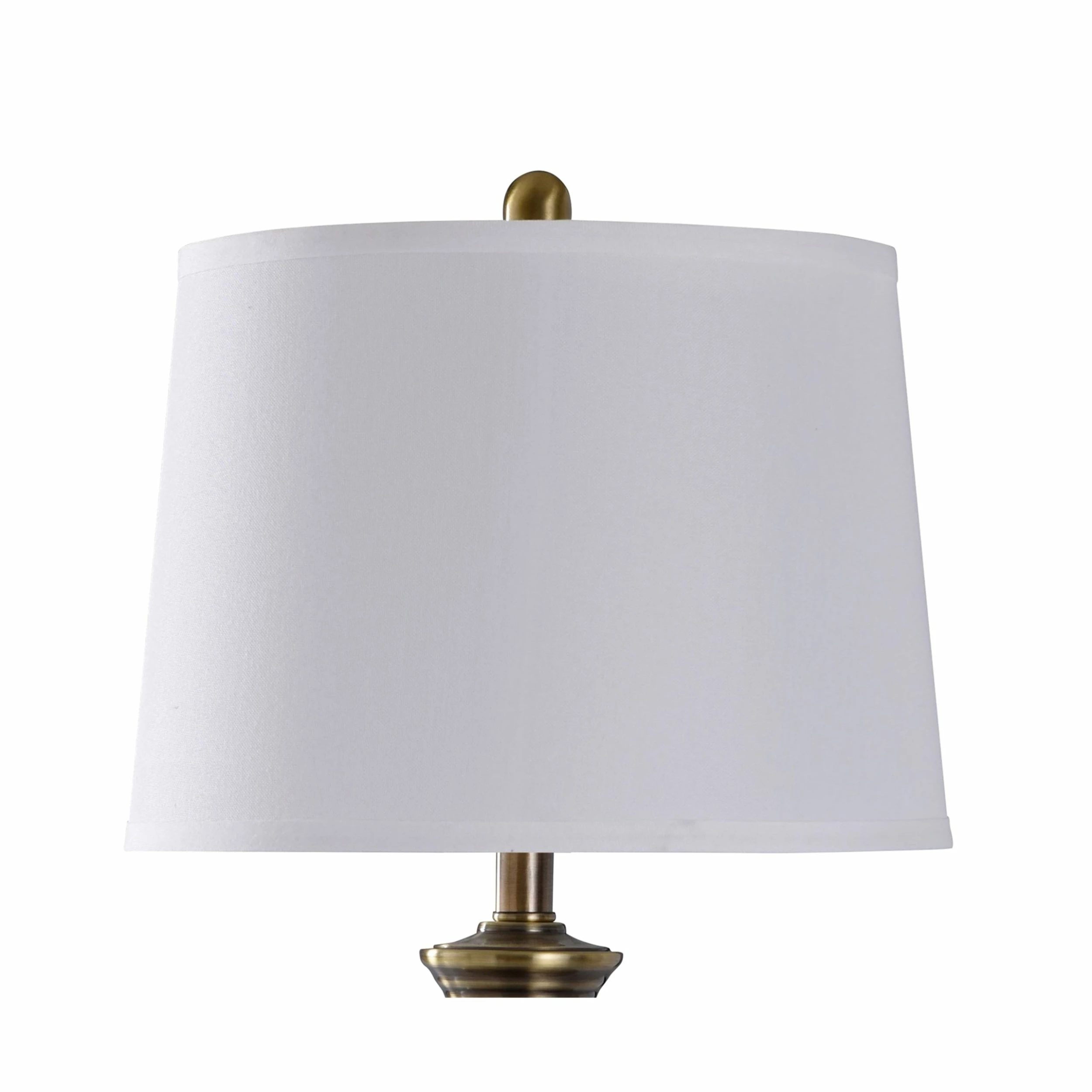 Brand new π StyleCraft Home Collection StyleCraft Steele Antique Brass Table Lamp - Heavy White Shade π - Image 2