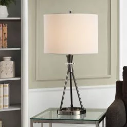 Flash Sale 👍 StyleCraft Home Collection StyleCraft Accolti Round Black Nickel Metal Table Lamp With Crystal Accent 🌟