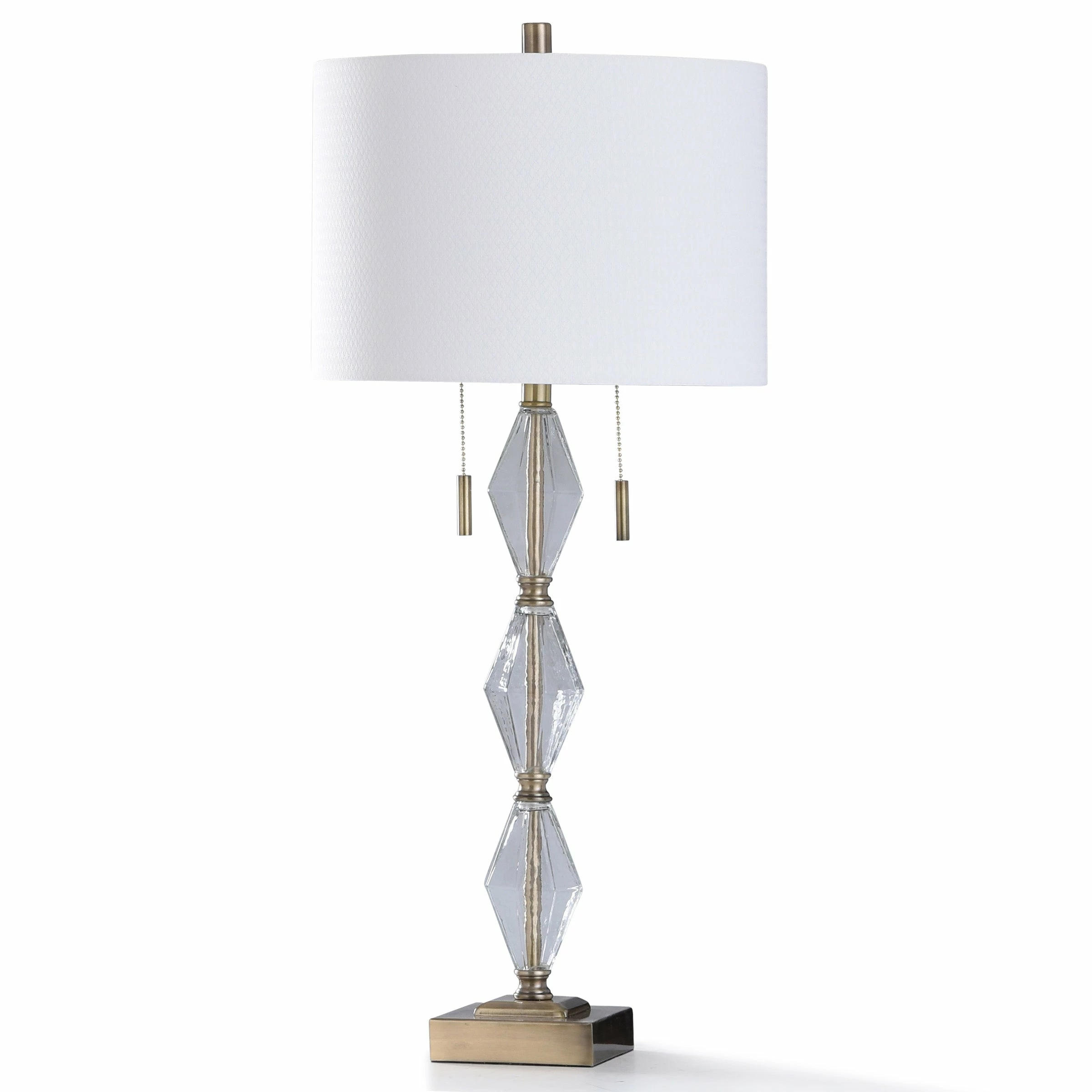 Budget โจ StyleCraft Home Collection StyleCraft Adeline Old Brass Metal With Clear Seeded Glass Table Lamp ๐