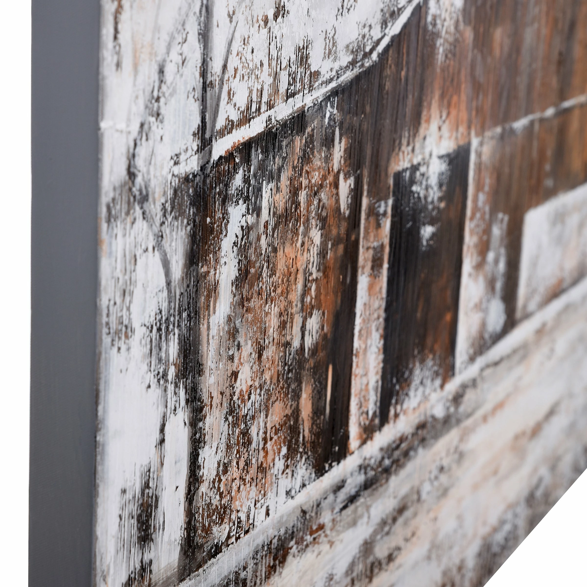 Best Sale 😀 StyleCraft Home Collection StyleCraft Aged Barnhouse Hand Painted Rustic Monochromatic Farmhouse Barn On Large Stretched Canvas 🎉 - Image 5