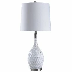 Best Sale 🔥 StyleCraft Home Collection StyleCraft Aglona White And Silver Table Lamp - White Shade 🤩