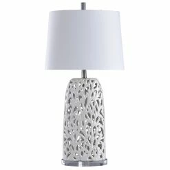 Flash Sale 🤩 StyleCraft Home Collection StyleCraft Anartia White Table Lamp - White Shade ❤️