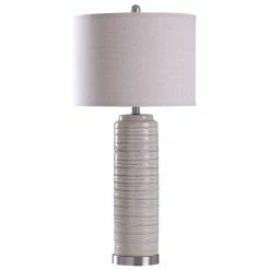 Best Sale 💯 StyleCraft Home Collection StyleCraft Anastasia Beige Table Lamp - Off White Shade 😍