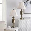Buy ⭐ StyleCraft Home Collection StyleCraft Antique Brass Table Lamp - White Softback Silk Fabric Shade (Set Of 2) ❤️