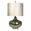 Cheapest 💯 StyleCraft Home Collection StyleCraft Antique Mercury Table Lamp - White Designer Print Hardback Fabric Shade ✨