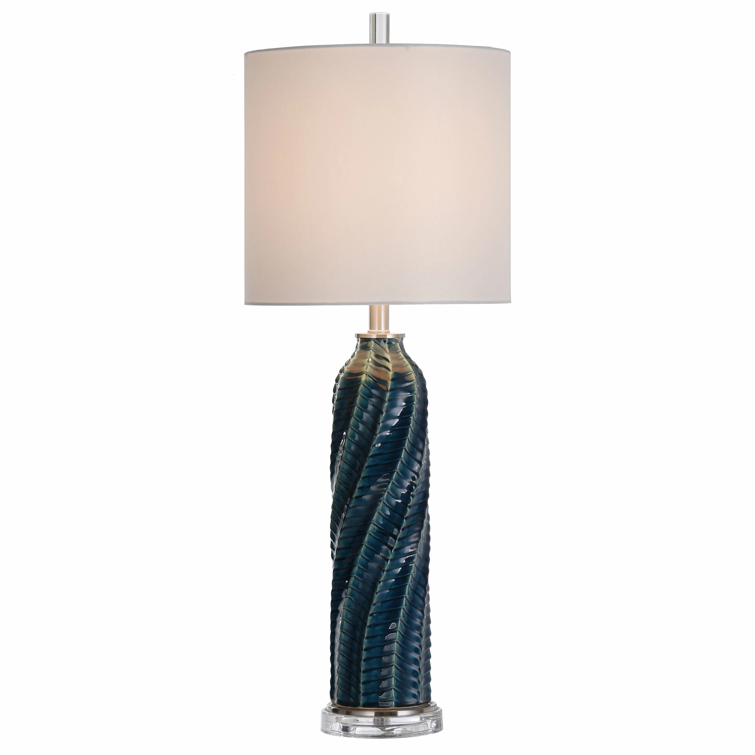 Top 10 π― StyleCraft Home Collection StyleCraft Arezzo Cylindrical Table Lamp With Diagonal Texture And Acrylic Base β¨ - Image 3