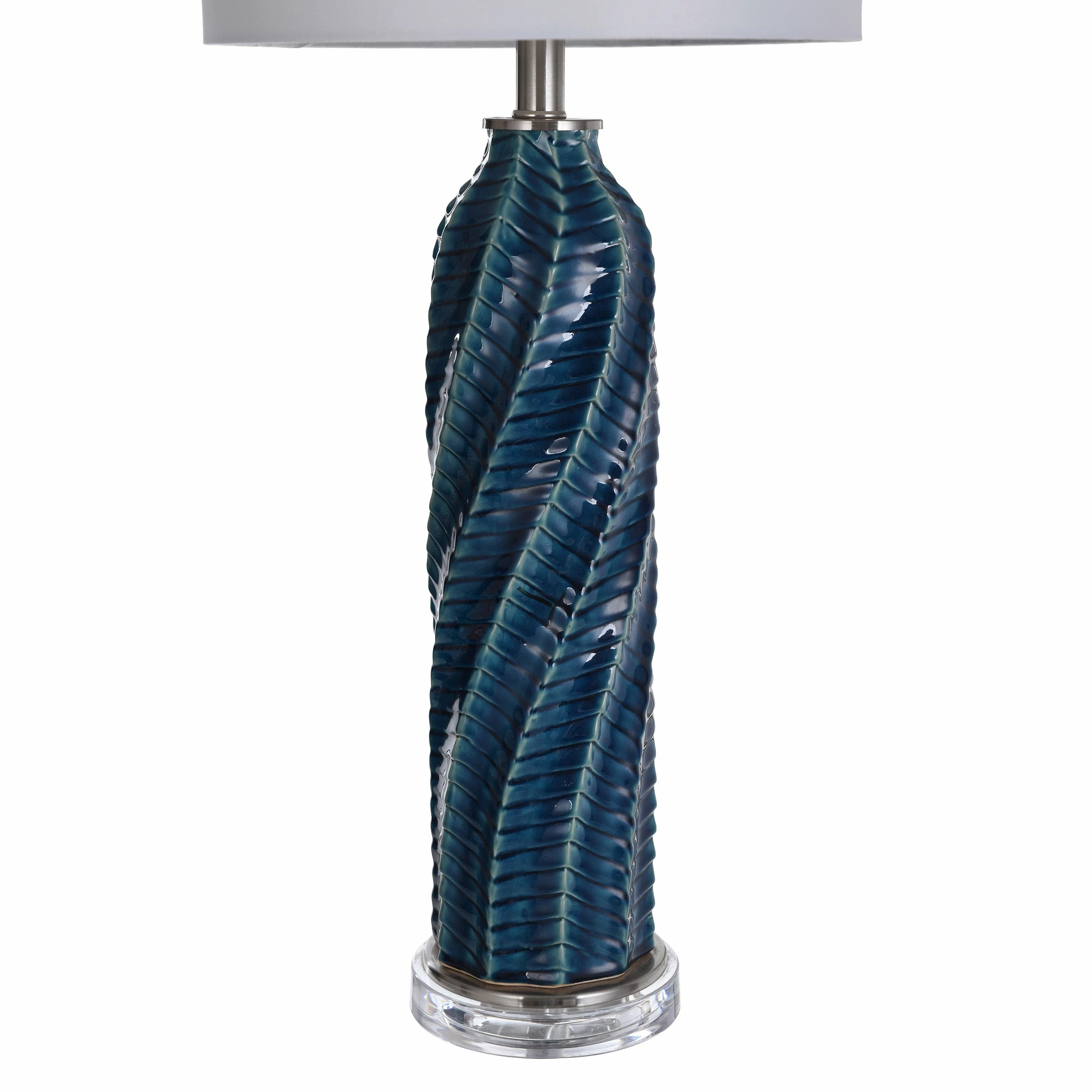 Top 10 π― StyleCraft Home Collection StyleCraft Arezzo Cylindrical Table Lamp With Diagonal Texture And Acrylic Base β¨ - Image 5