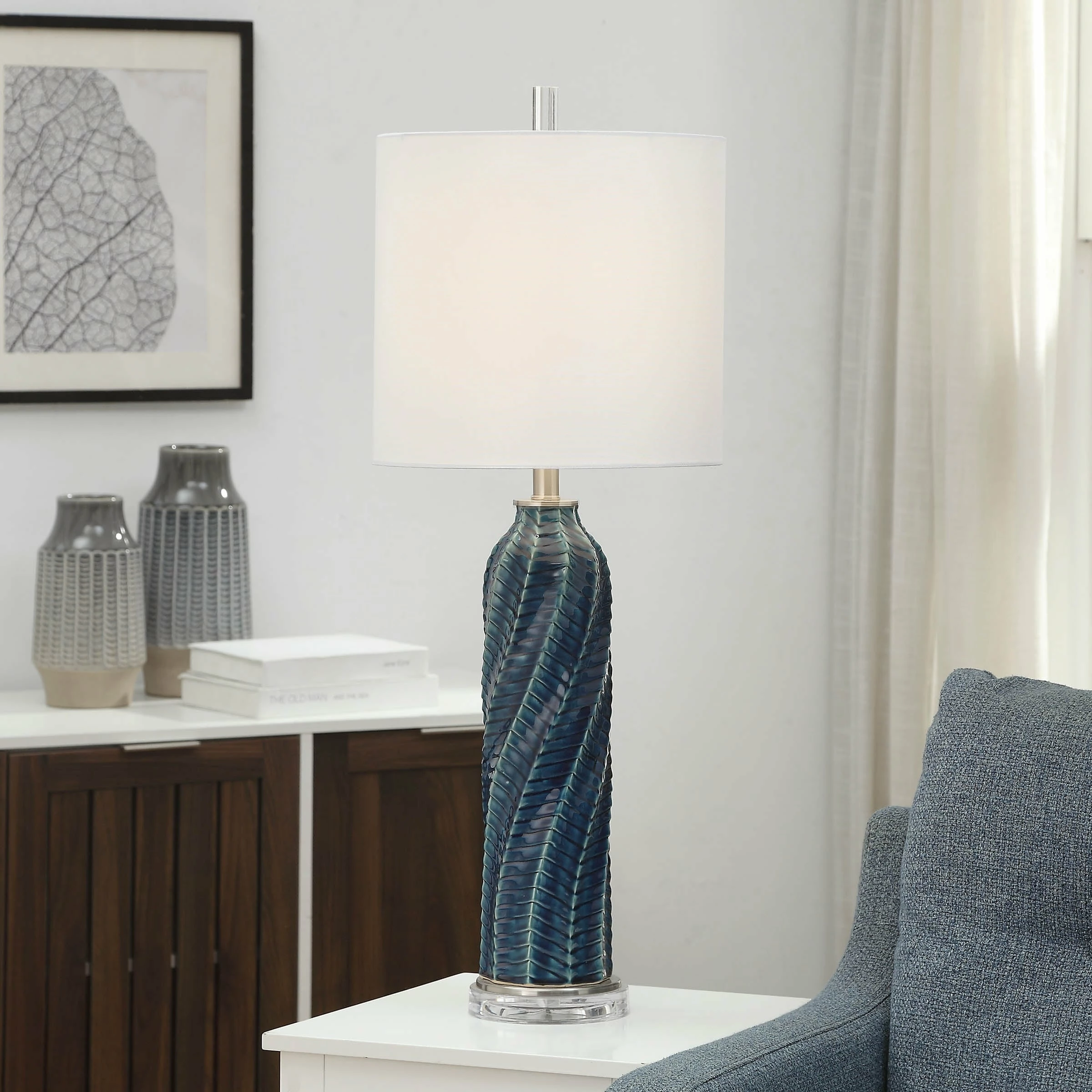Top 10 π― StyleCraft Home Collection StyleCraft Arezzo Cylindrical Table Lamp With Diagonal Texture And Acrylic Base β¨