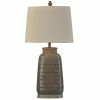 Wholesale ✨ StyleCraft Home Collection StyleCraft Armond Cermaic Table Lamp With Off-White Oval Hardback Shade Dark Brown ⭐