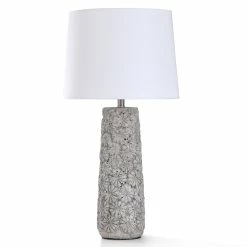 Buy ⭐ StyleCraft Home Collection StyleCraft Arther Stone Light Gray Concrete Flower Motif Table Lamp 🥰