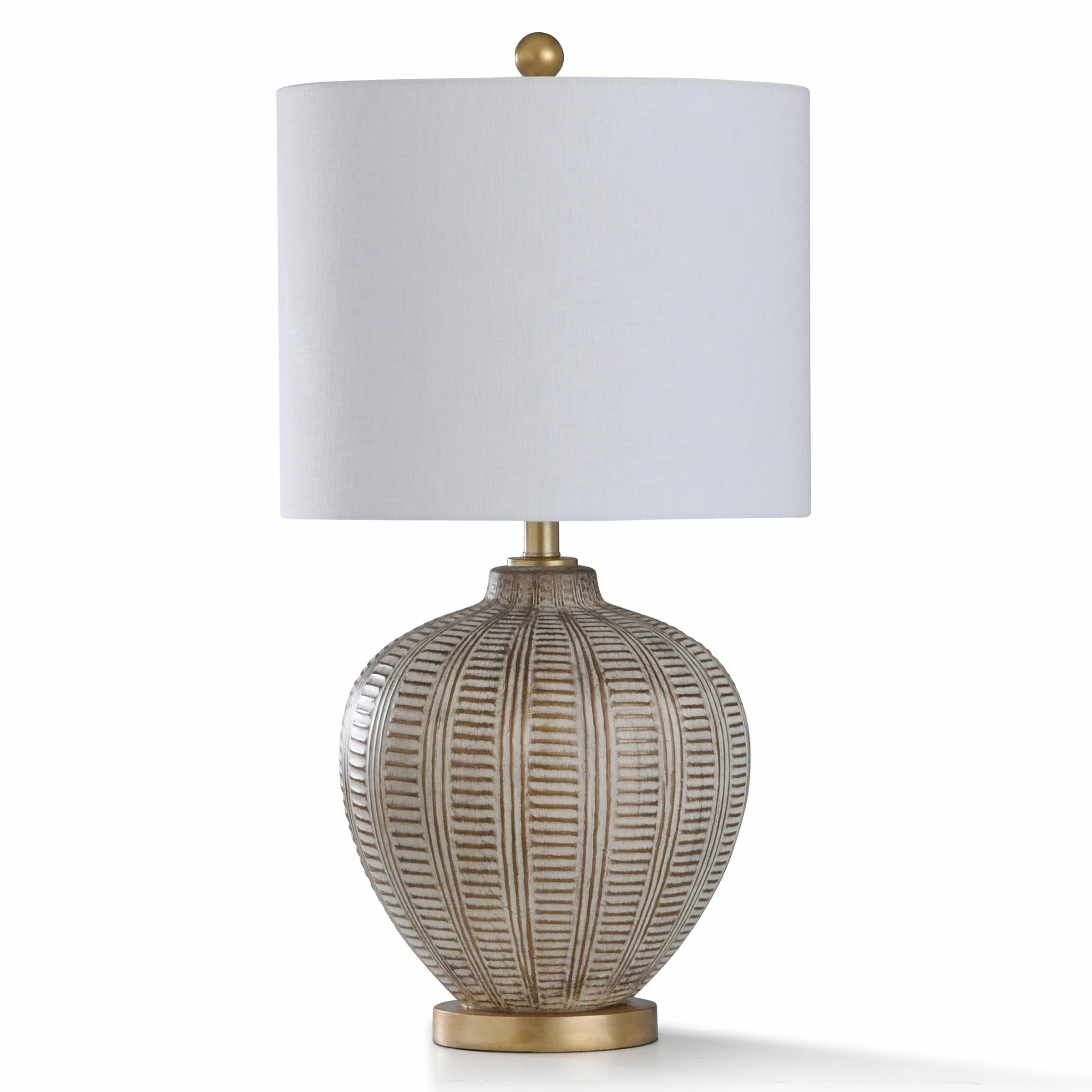 Brand new ๐งจ StyleCraft Home Collection StyleCraft Baffo Gold And Cream Resin With Antiqued Brass Metal Table Lamp ๐