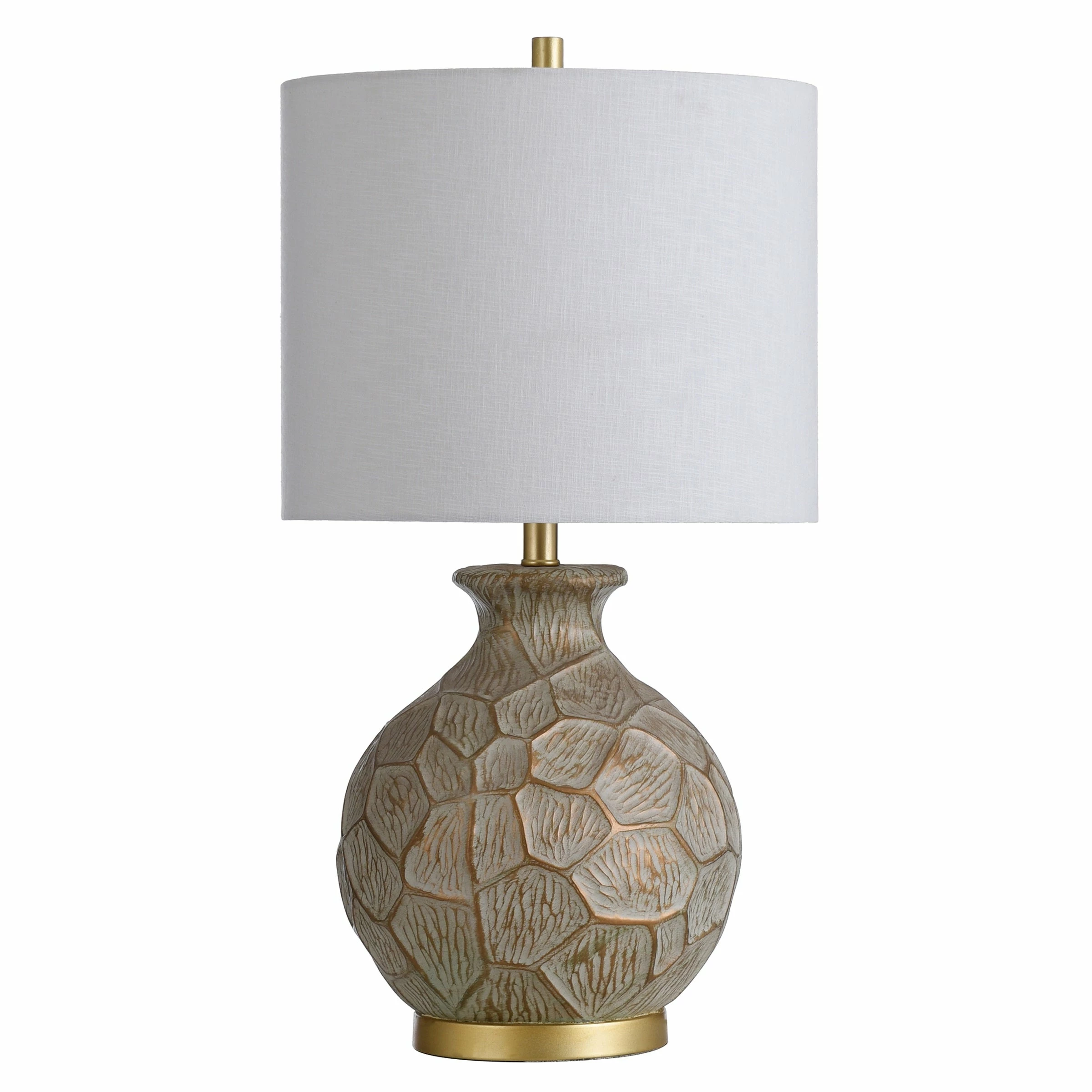 Brand new ⭐ StyleCraft Home Collection StyleCraft Baffo Round Transitional Moulded Table Lamp With Gold Body Brass Base ✨ - Image 2