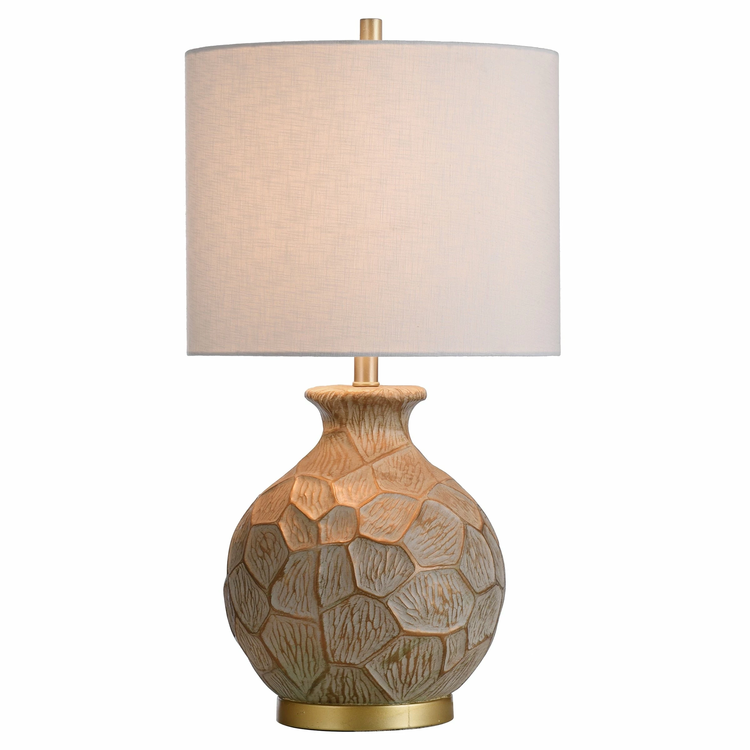 Brand new ⭐ StyleCraft Home Collection StyleCraft Baffo Round Transitional Moulded Table Lamp With Gold Body Brass Base ✨ - Image 3