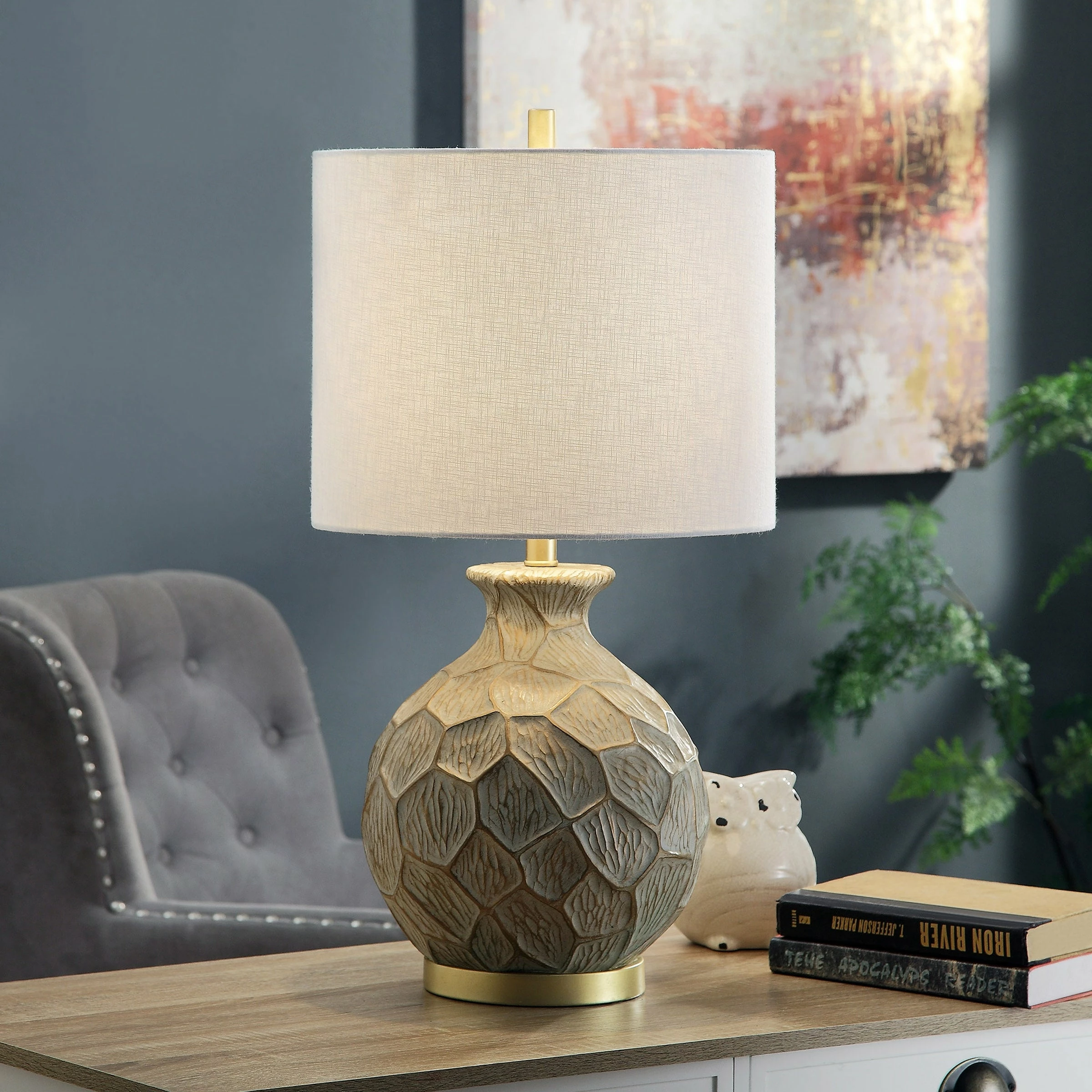 Brand new ⭐ StyleCraft Home Collection StyleCraft Baffo Round Transitional Moulded Table Lamp With Gold Body Brass Base ✨