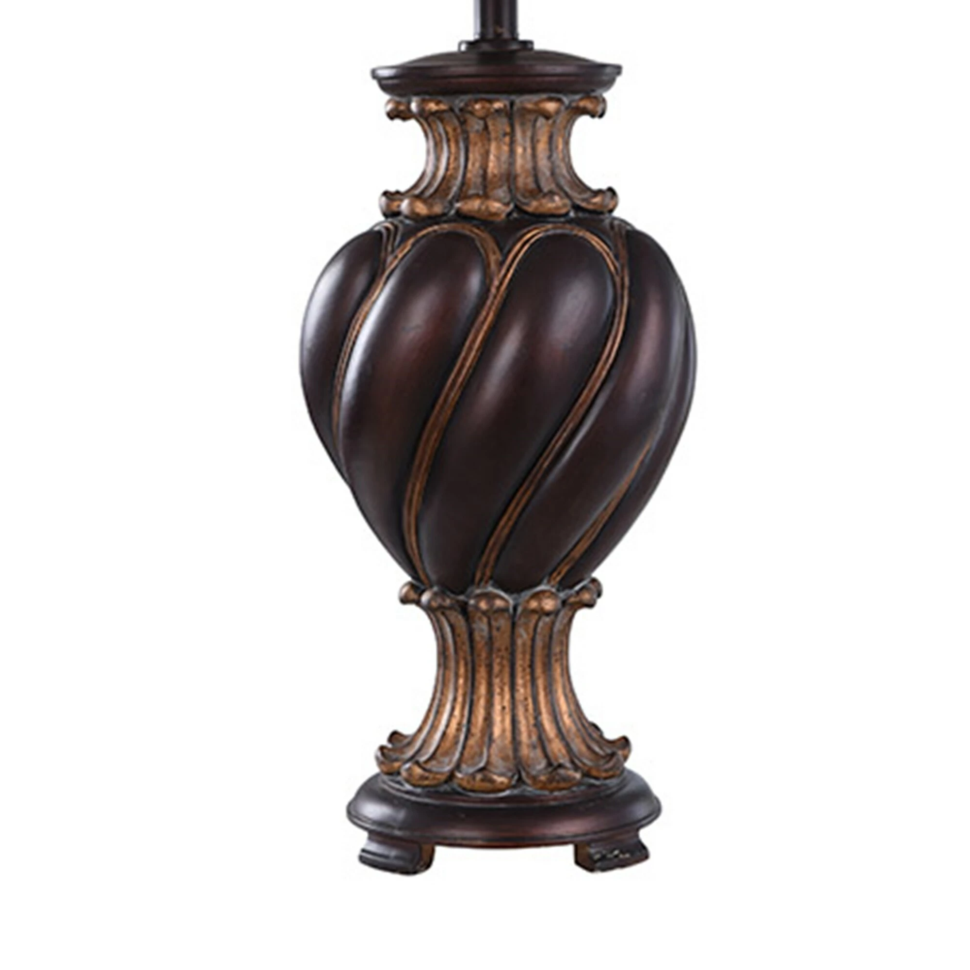 Outlet π₯° StyleCraft Home Collection StyleCraft Barbados Dark Brown With Khasi Silver Table Lamp - Cream Fabric Shade π - Image 4