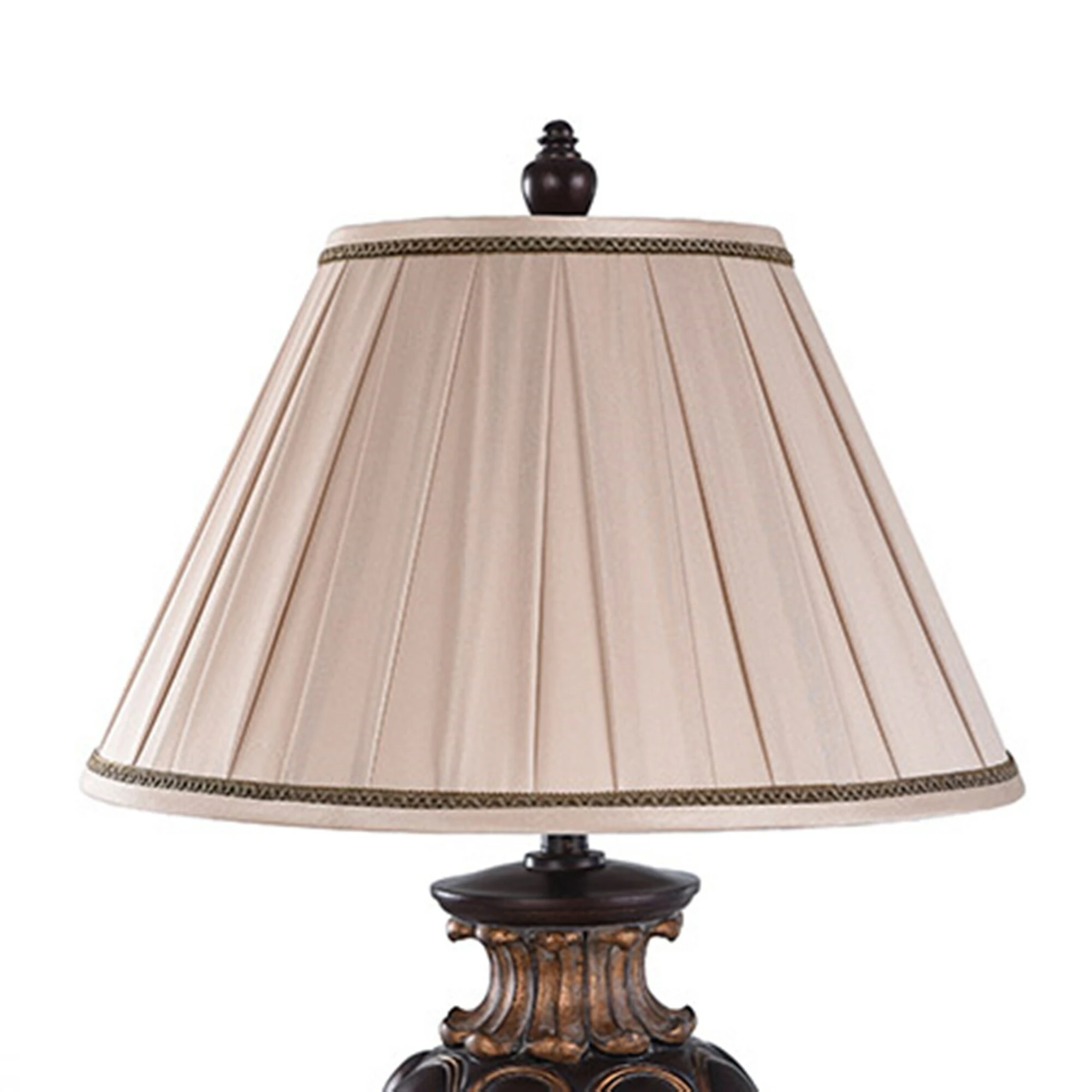 Outlet π₯° StyleCraft Home Collection StyleCraft Barbados Dark Brown With Khasi Silver Table Lamp - Cream Fabric Shade π - Image 5