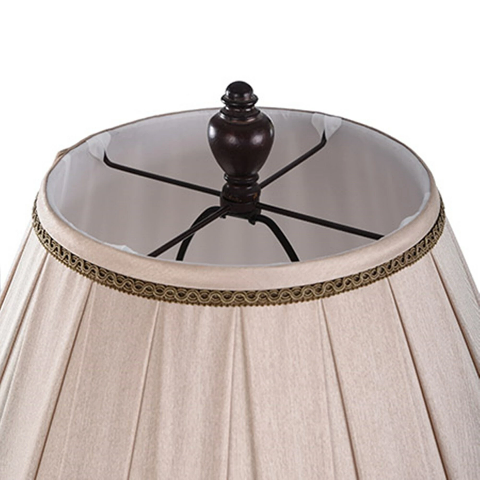 Outlet π₯° StyleCraft Home Collection StyleCraft Barbados Dark Brown With Khasi Silver Table Lamp - Cream Fabric Shade π - Image 6