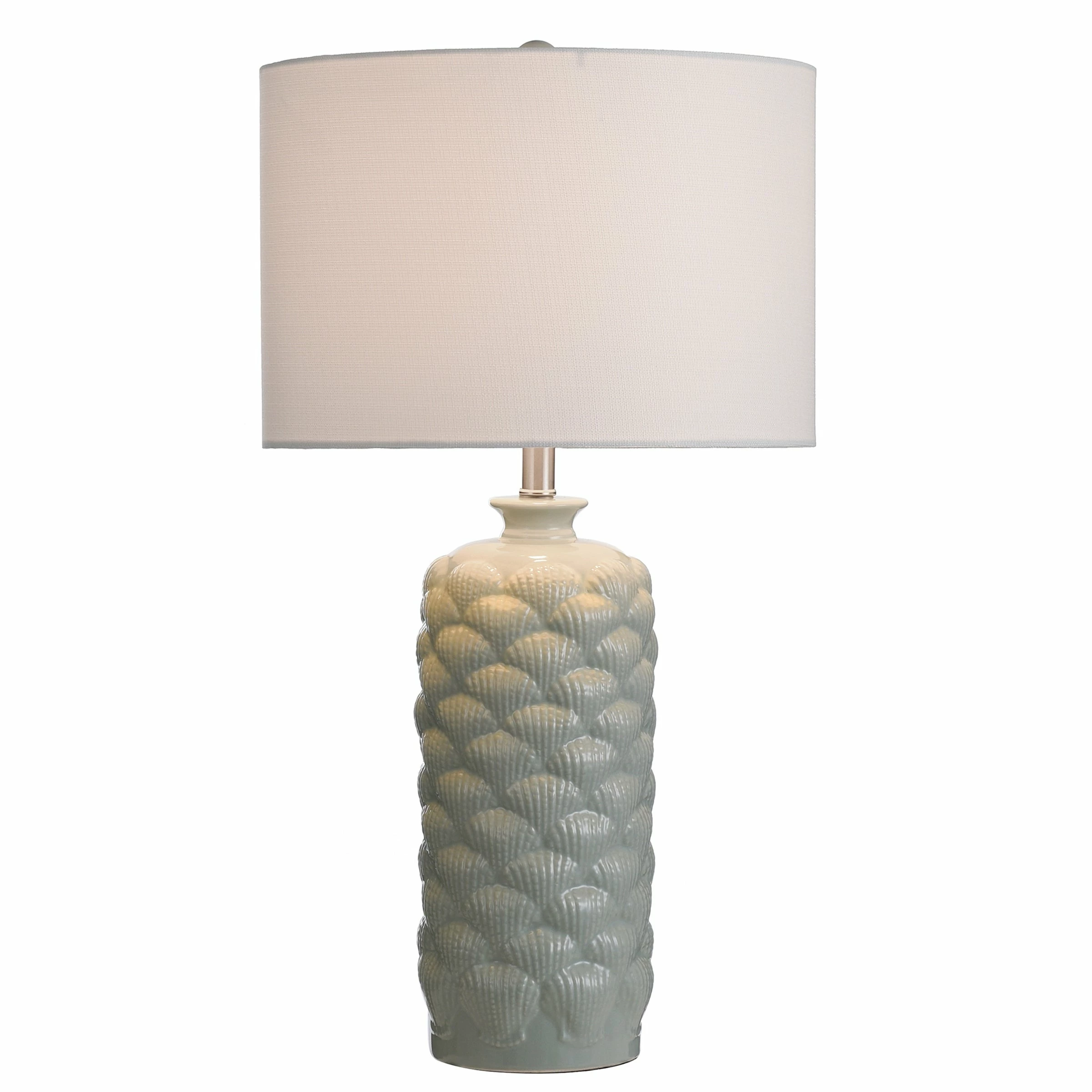 Best Pirce ๐ StyleCraft Home Collection StyleCraft Bedok Light Blue Round Textured Ceramic Table Lamp ๐ - Image 3