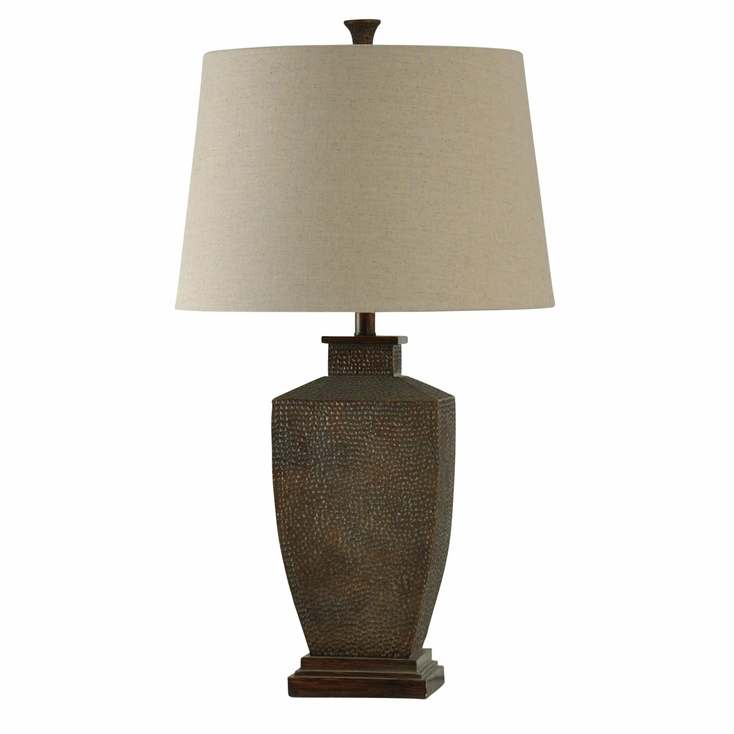 Deals ✔️ StyleCraft Home Collection StyleCraft Berkshire Brown Table Lamp - White Hardback Fabric Shade ⌛
