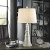 Buy ⌛ StyleCraft Home Collection StyleCraft Berwyn Distressed White Light House Table Lamp With Oatmeal Tapered Drum Shade 🤩