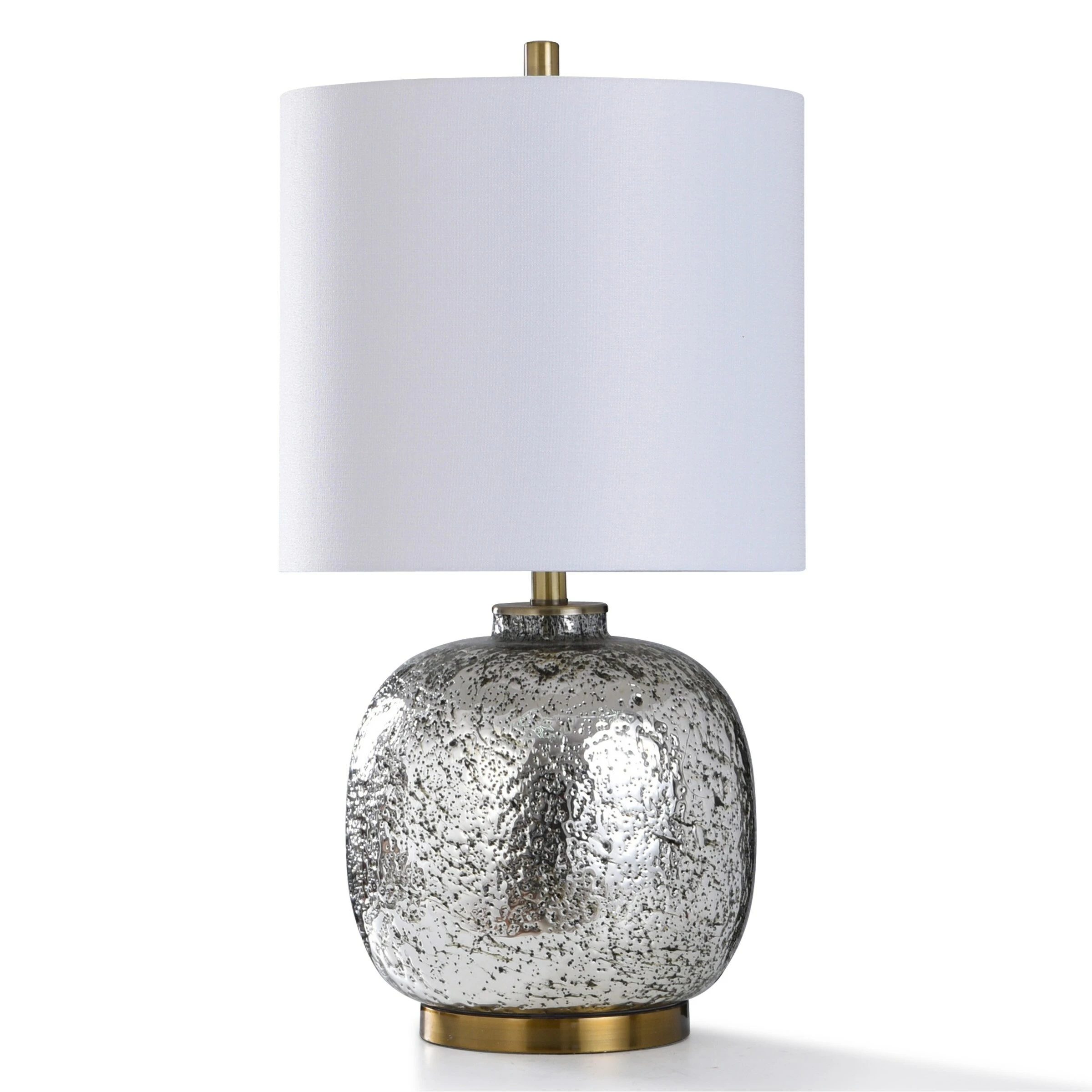 Best Sale ๐ StyleCraft Home Collection StyleCraft Bilko Textured Silver Glass With Antiqued Brass Metal Table Lamp ๐งจ